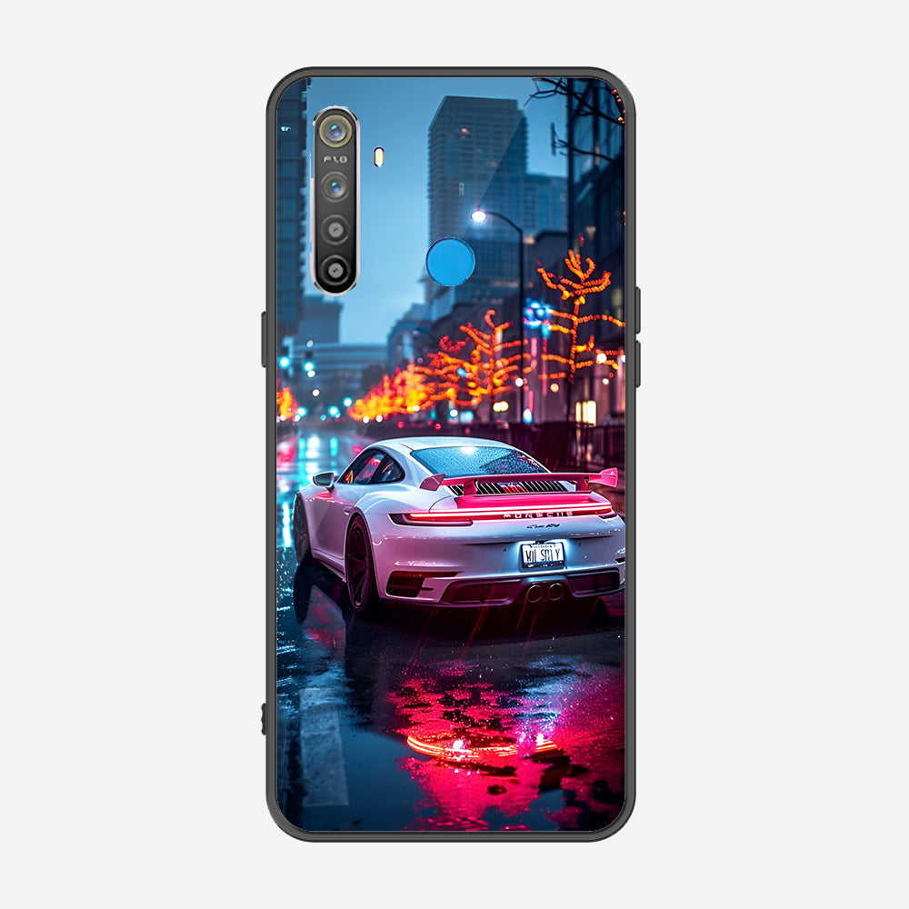 Realme 5s Cover - Car Series - Premium Printed Metal soft Bumper shock Proof Case