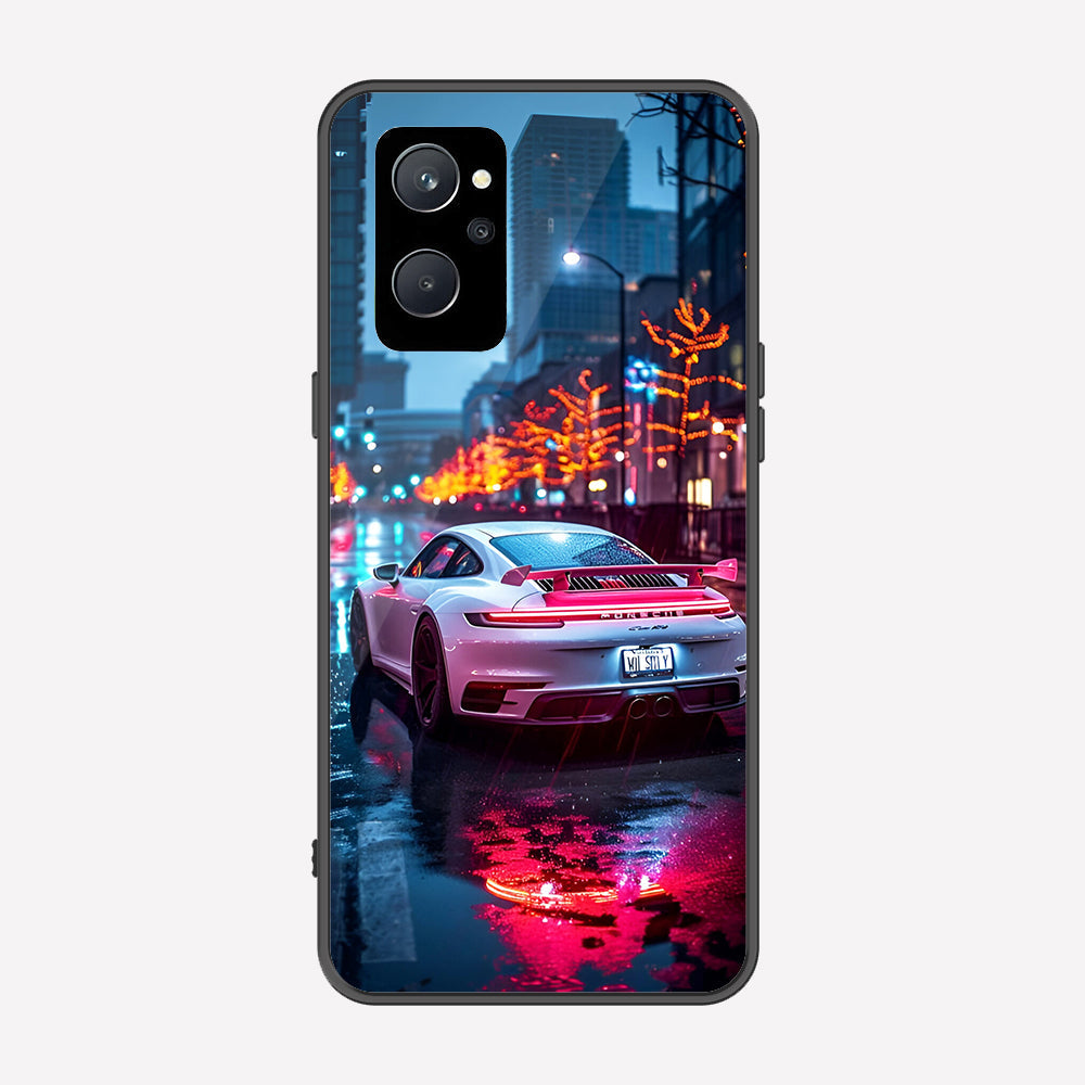 Realme 9i Cover - Car Series - Premium Printed Metal soft Bumper shock Proof Case