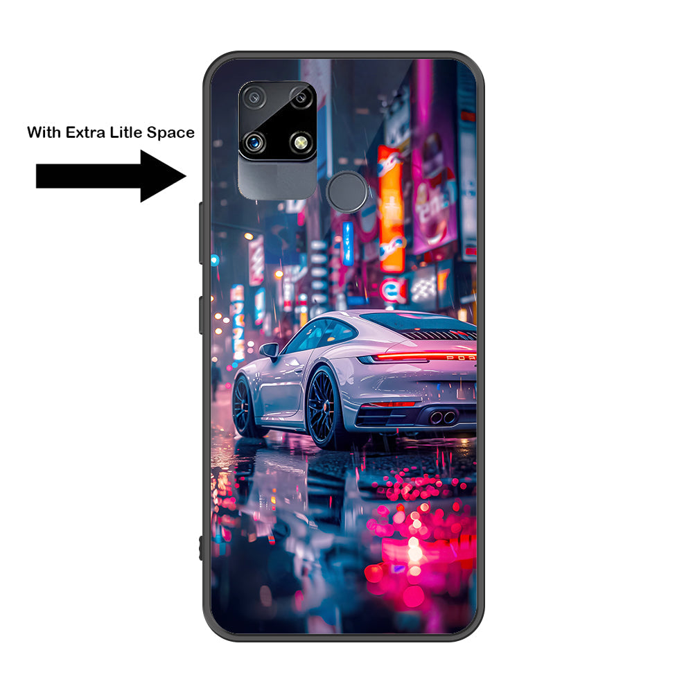 Realme C25s Cover - Car Series - Premium Printed Metal soft Bumper shock Proof Case