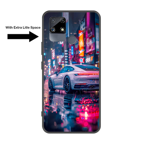 Realme C25s Cover - Car Series - Premium Printed Metal soft Bumper shock Proof Case