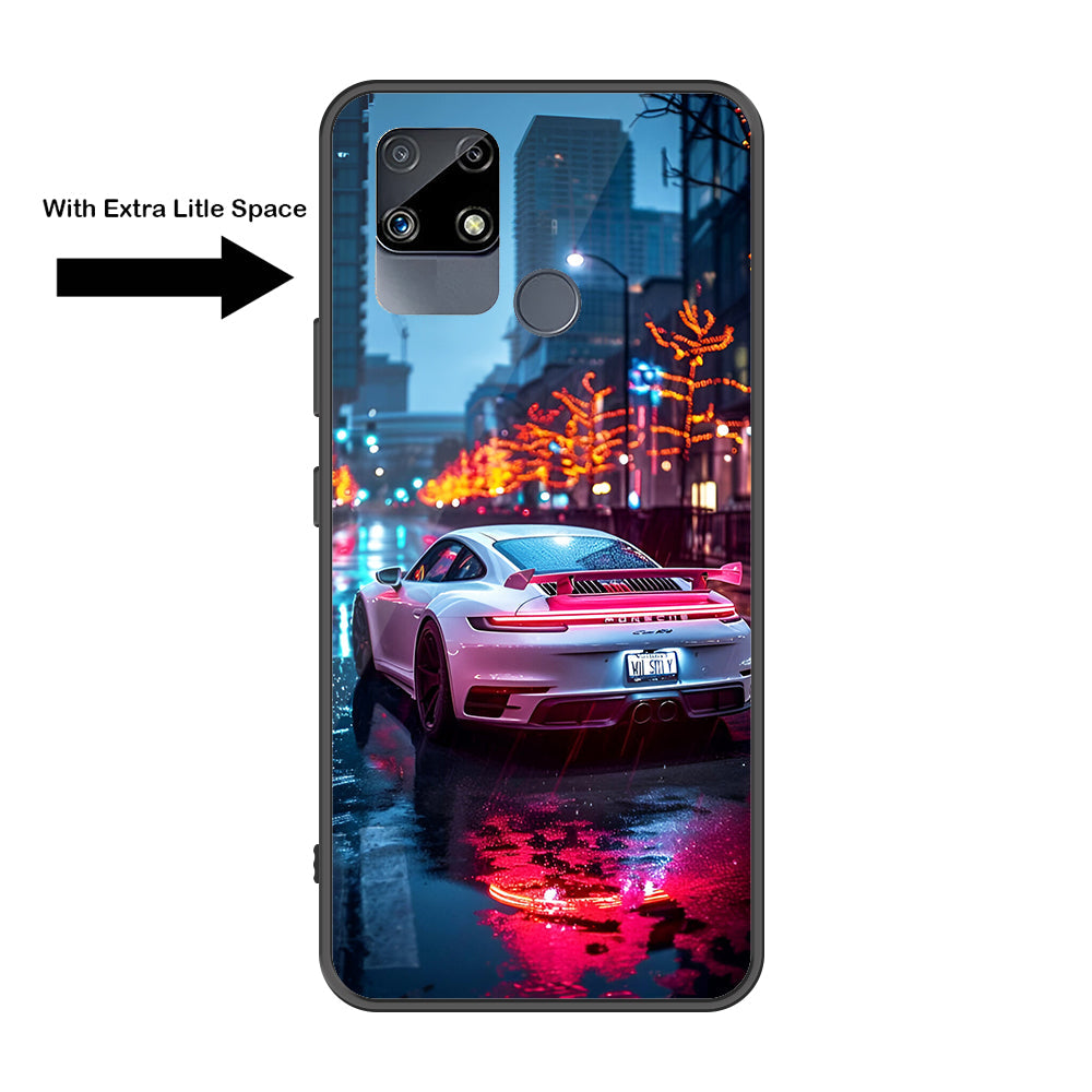 Realme C25s Cover - Car Series - Premium Printed Metal soft Bumper shock Proof Case