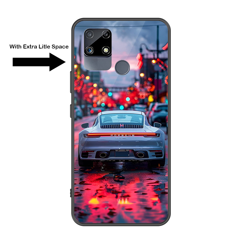 Realme C25s Cover - Car Series - Premium Printed Metal soft Bumper shock Proof Case