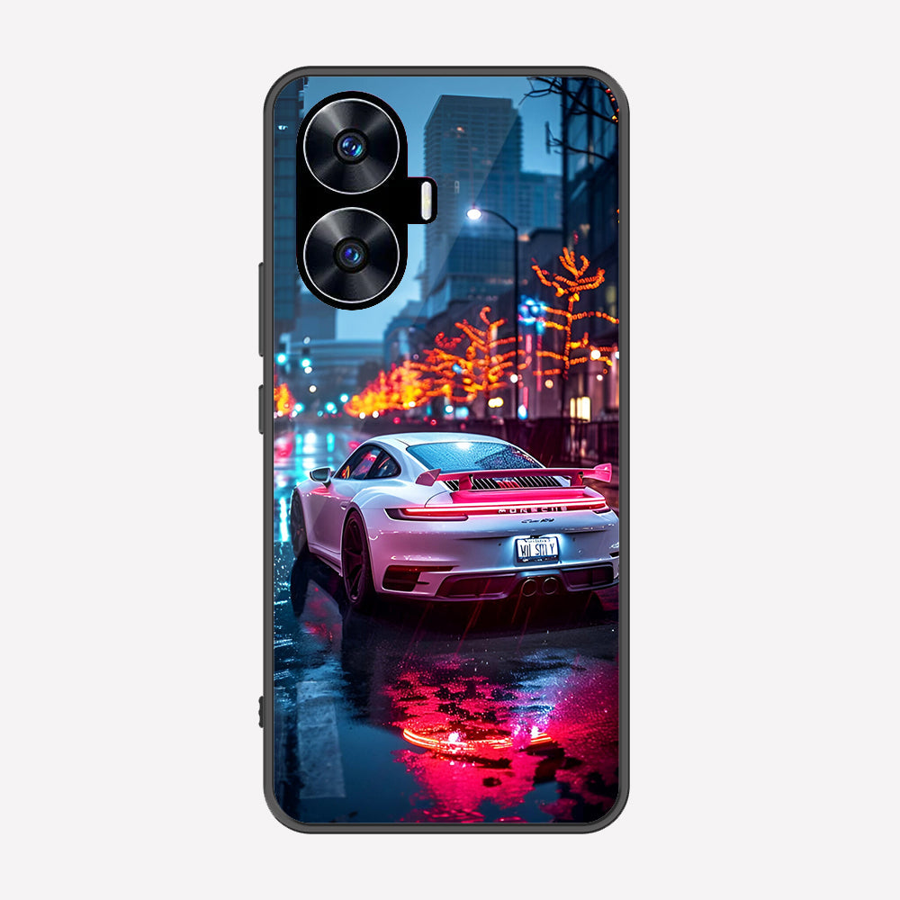 Realme C55 Cover - Car Series - Premium Printed Metal soft Bumper shock Proof Case