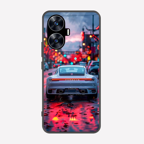 Realme C55 Cover - Car Series - Premium Printed Metal soft Bumper shock Proof Case
