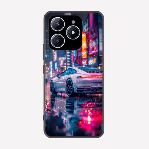 Realme C61 Cover - Car Series - Premium Printed Metal soft Bumper shock Proof Case