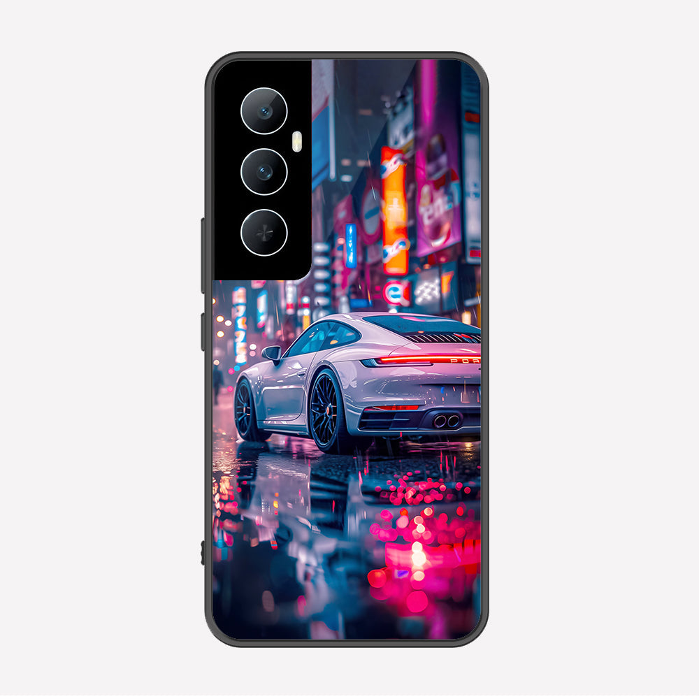 Realme C65 Cover - Car Series - Premium Printed Metal soft Bumper shock Proof Case