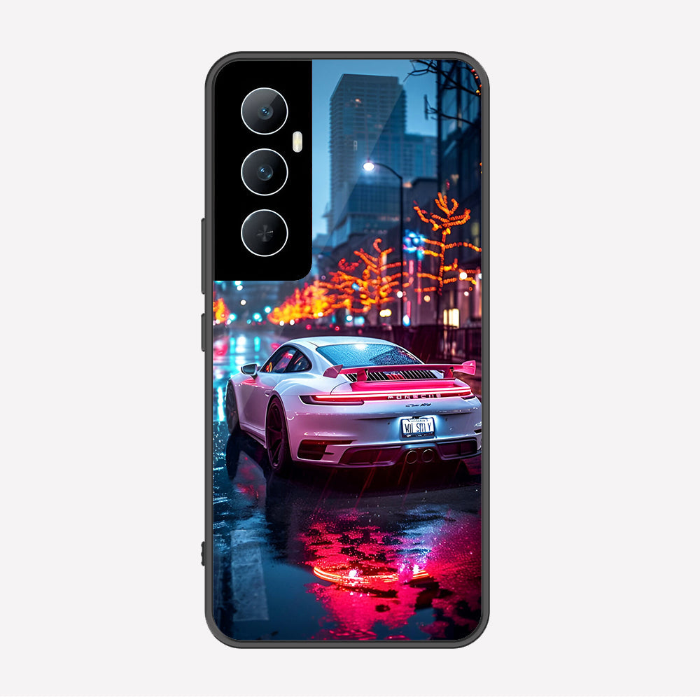 Realme C65 Cover - Car Series - Premium Printed Metal soft Bumper shock Proof Case