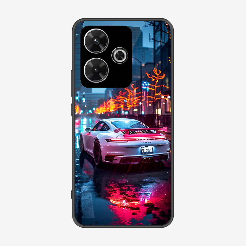 Xiaomi Redmi Note 13R Cover - Car Series - Premium Printed Metal soft Bumper shock Proof Case