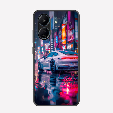 Xiaomi Redmi 13C Cover - Car Series - Premium Printed Metal soft Bumper shock Proof Case