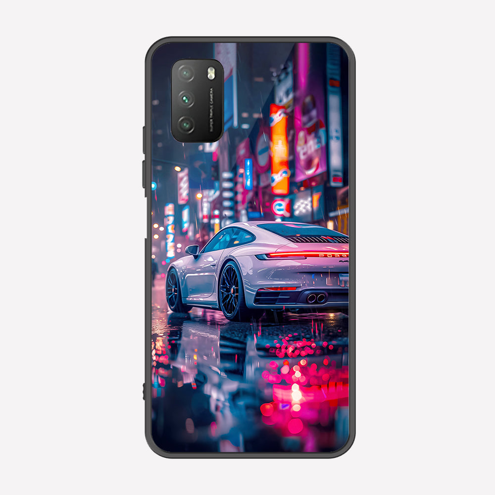 Xiaomi Redmi 9T Cover - Car Series - Premium Printed Metal soft Bumper shock Proof Case