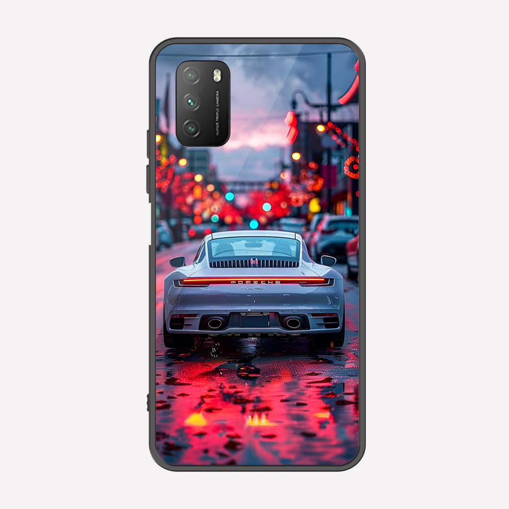 Xiaomi Redmi 9T Cover - Car Series - Premium Printed Metal soft Bumper shock Proof Case