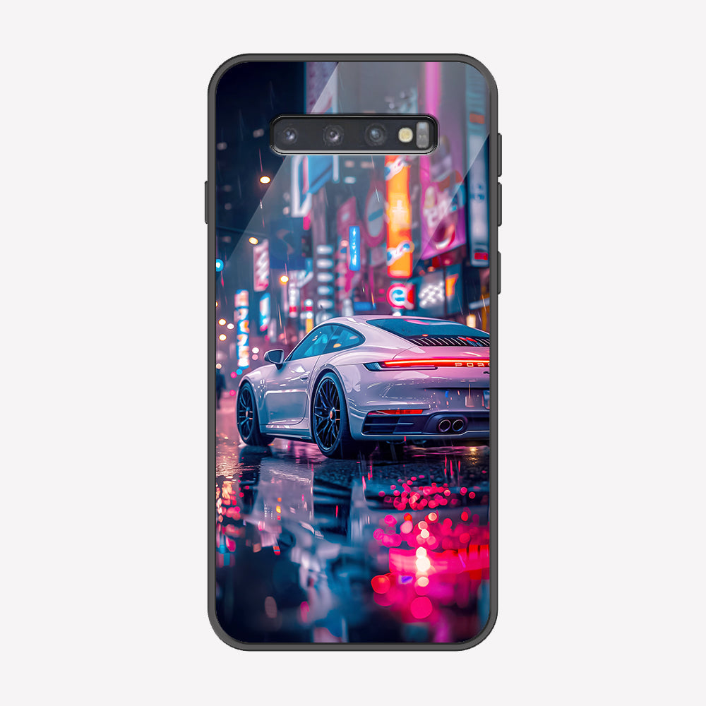 Samsung Galaxy S10 Cover - Car Series - Premium Printed Metal soft Bumper shock Proof Case