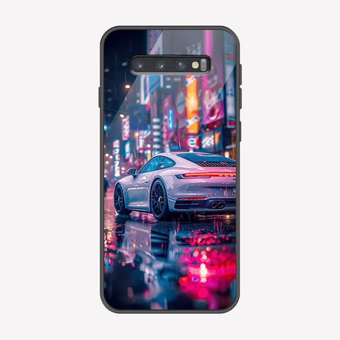 Samsung Galaxy S10 Cover - Car Series - Premium Printed Metal soft Bumper shock Proof Case