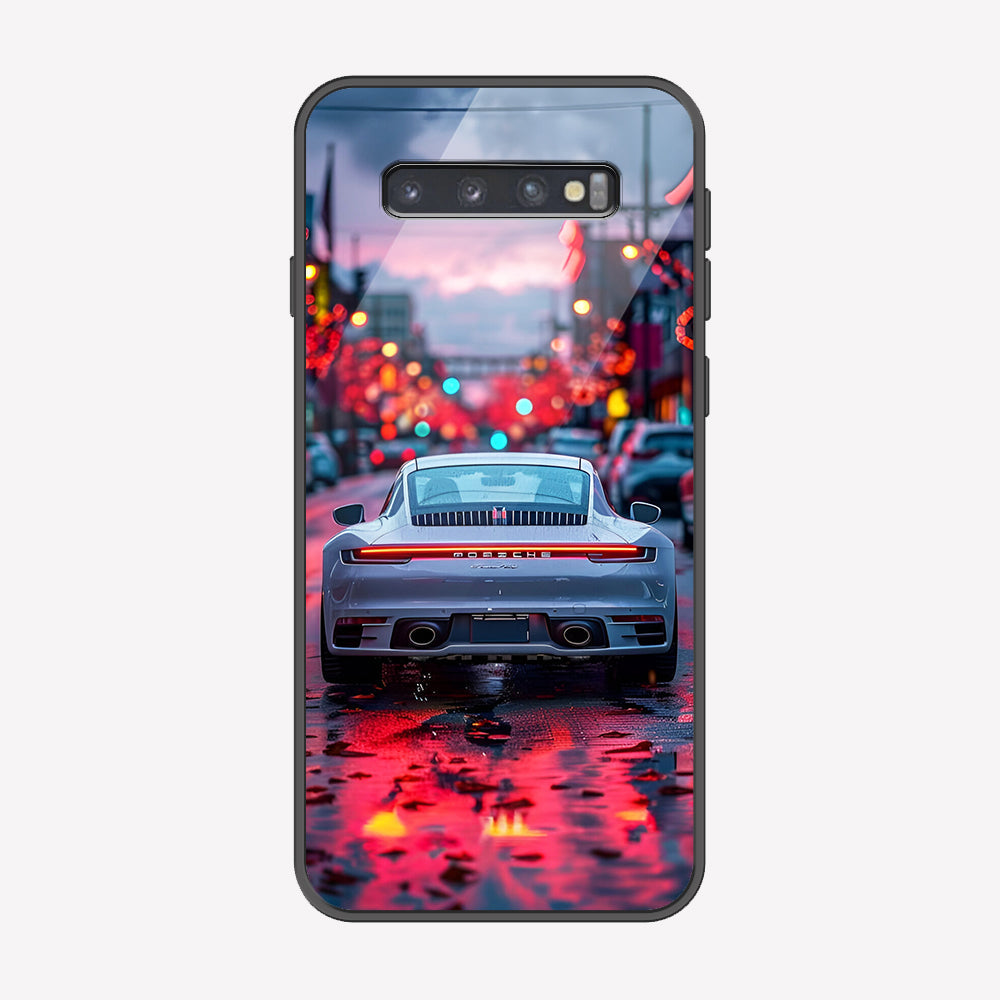 Samsung Galaxy S10 Cover - Car Series - Premium Printed Metal soft Bumper shock Proof Case