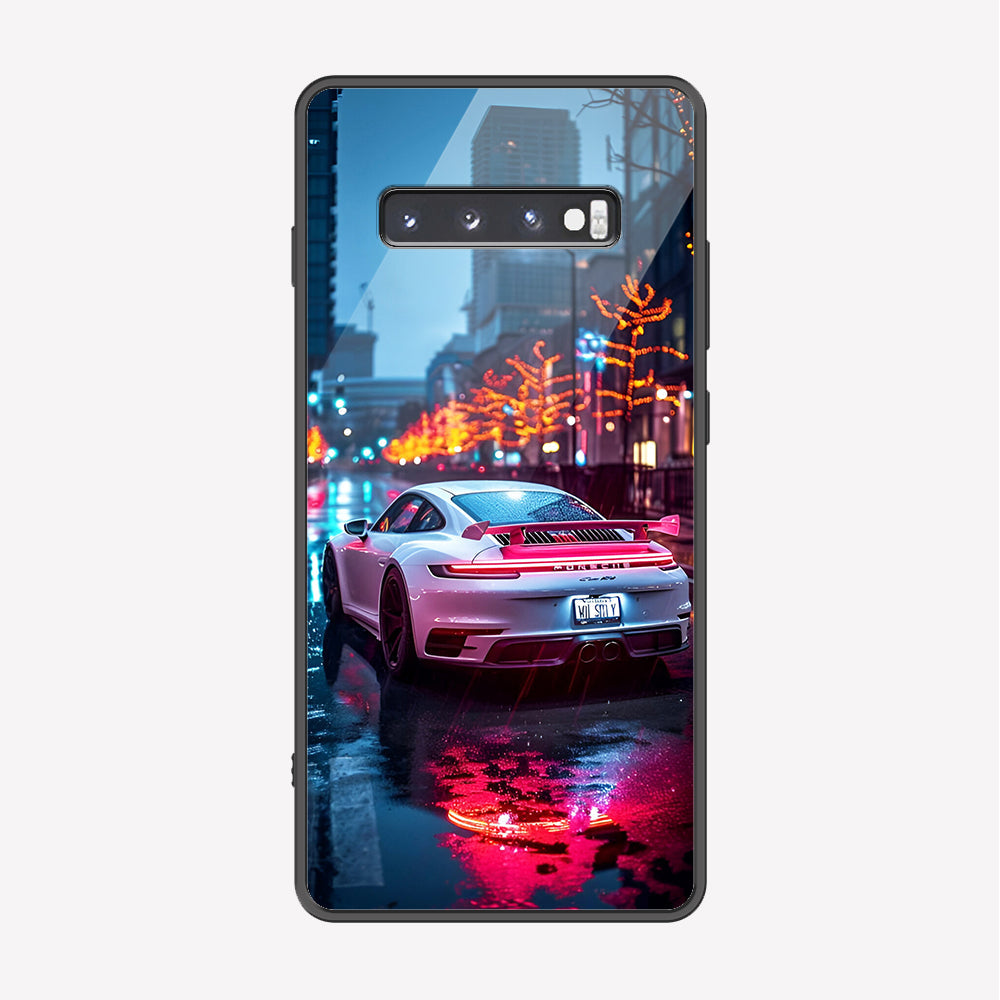 Samsung Galaxy S10 Plus Cover - Car Series - Premium Printed Metal soft Bumper shock Proof Case
