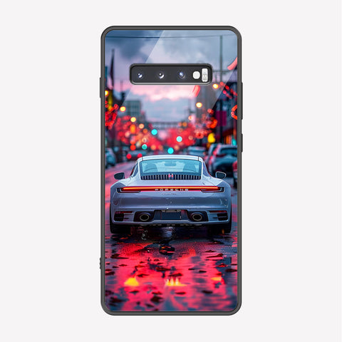 Samsung Galaxy S10 Plus Cover - Car Series - Premium Printed Metal soft Bumper shock Proof Case