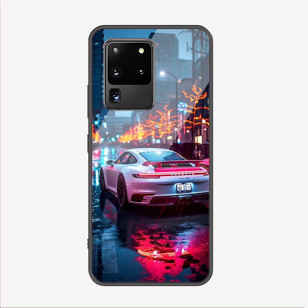 Samsung Galaxy S20 Ultra Cover - Car Series - Premium Printed Metal soft Bumper shock Proof Case