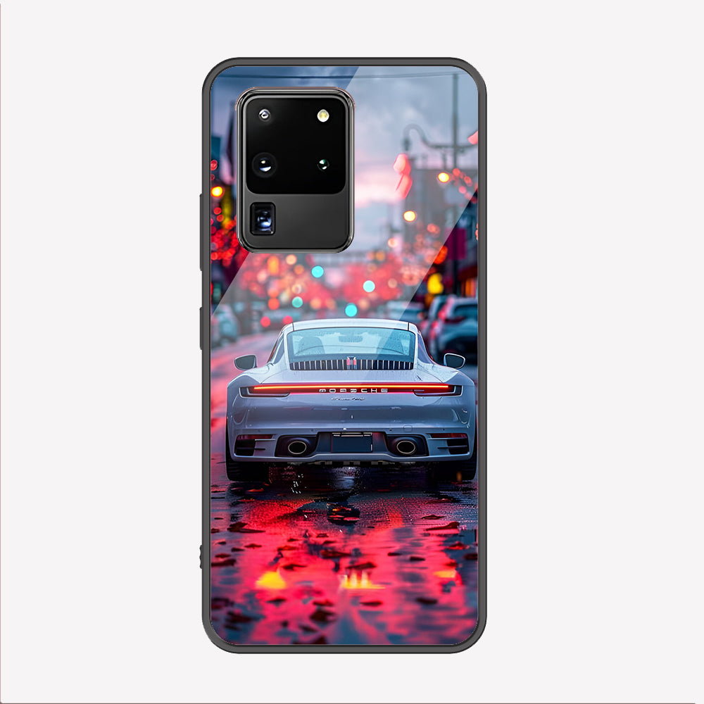 Samsung Galaxy S20 Ultra Cover - Car Series - Premium Printed Metal soft Bumper shock Proof Case