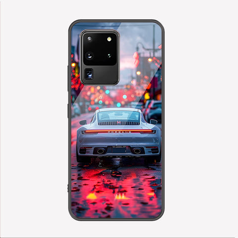 Samsung Galaxy S20 Ultra Cover - Car Series - Premium Printed Metal soft Bumper shock Proof Case