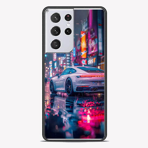 Samsung Galaxy S21 Ultra 5G Cover - Car Series - Premium Printed Metal soft Bumper shock Proof Case