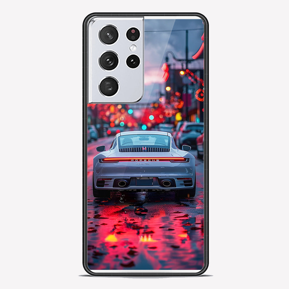 Samsung Galaxy S21 Ultra 5G Cover - Car Series - Premium Printed Metal soft Bumper shock Proof Case