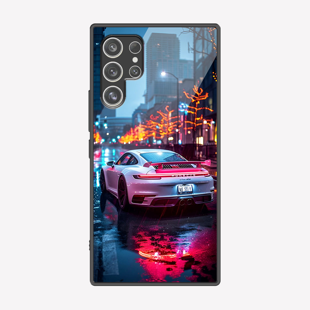Samsung Galaxy S22 Ultra 5G Cover - Car Series - Premium Printed Metal soft Bumper shock Proof Case