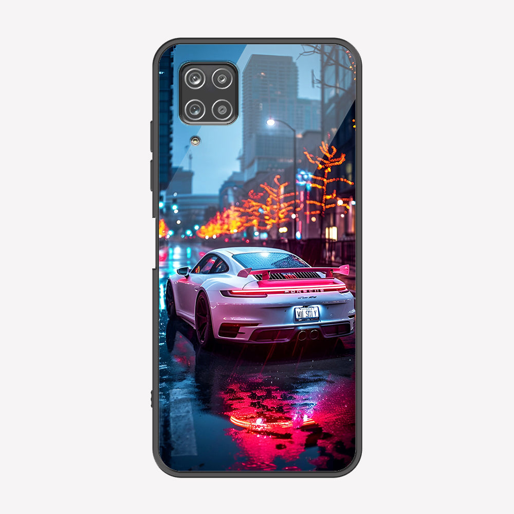 Samsung Galaxy A12 Cover - Car Series - Premium Printed Metal soft Bumper shock Proof Case