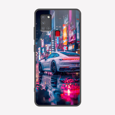 Samsung Galaxy A21s Cover - Car Series - Premium Printed Metal soft Bumper shock Proof Case