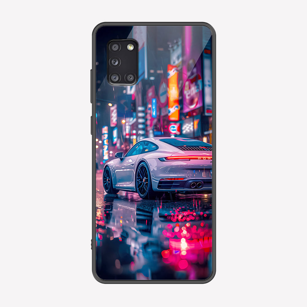 Samsung Galaxy A31 Cover - Car Series - Premium Printed Metal soft Bumper shock Proof Case