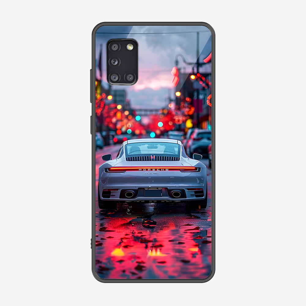 Samsung Galaxy A31 Cover - Car Series - Premium Printed Metal soft Bumper shock Proof Case