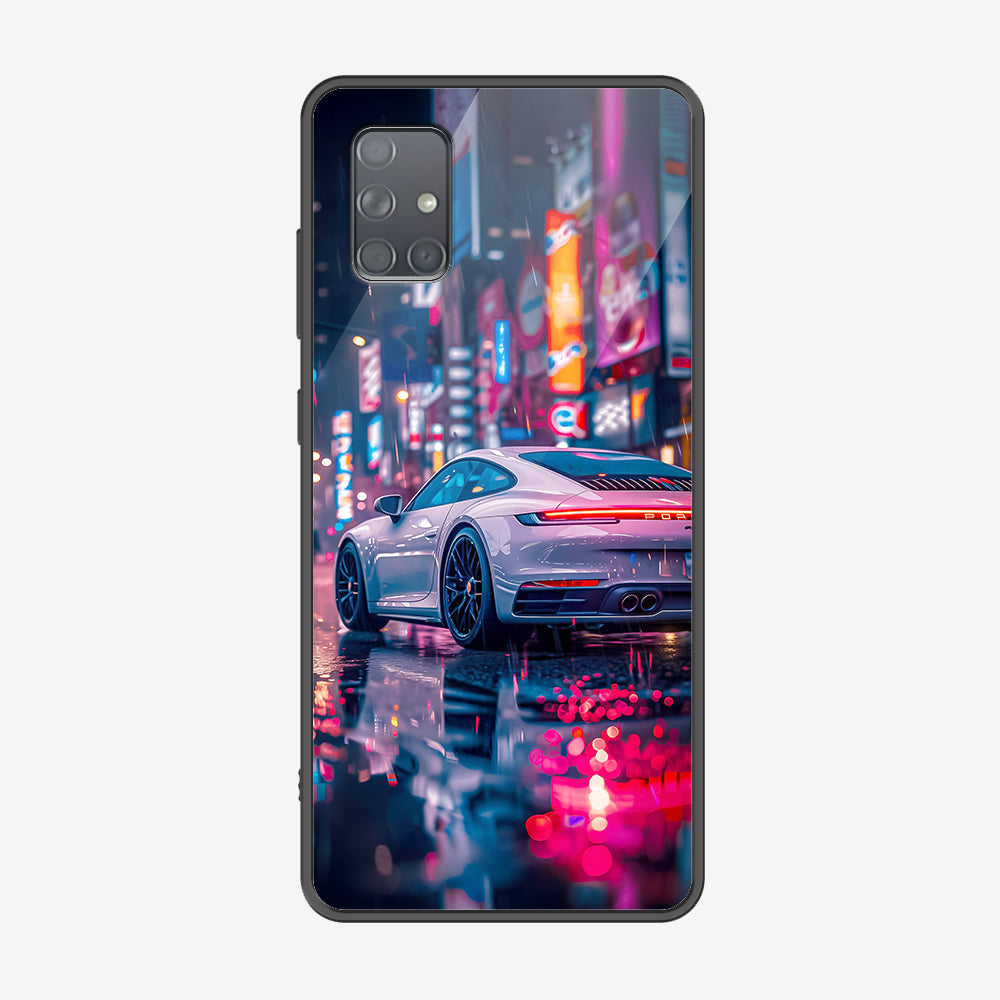 Samsung Galaxy A71 Cover - Car Series - Premium Printed Metal soft Bumper shock Proof Case