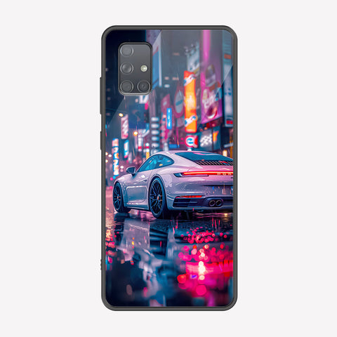 Samsung Galaxy A71 Cover - Car Series - Premium Printed Metal soft Bumper shock Proof Case
