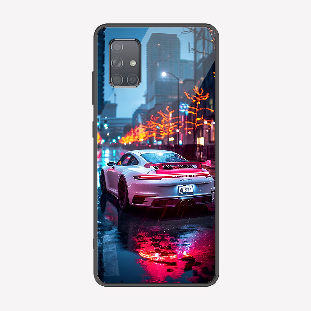 Samsung Galaxy A71 Cover - Car Series - Premium Printed Metal soft Bumper shock Proof Case