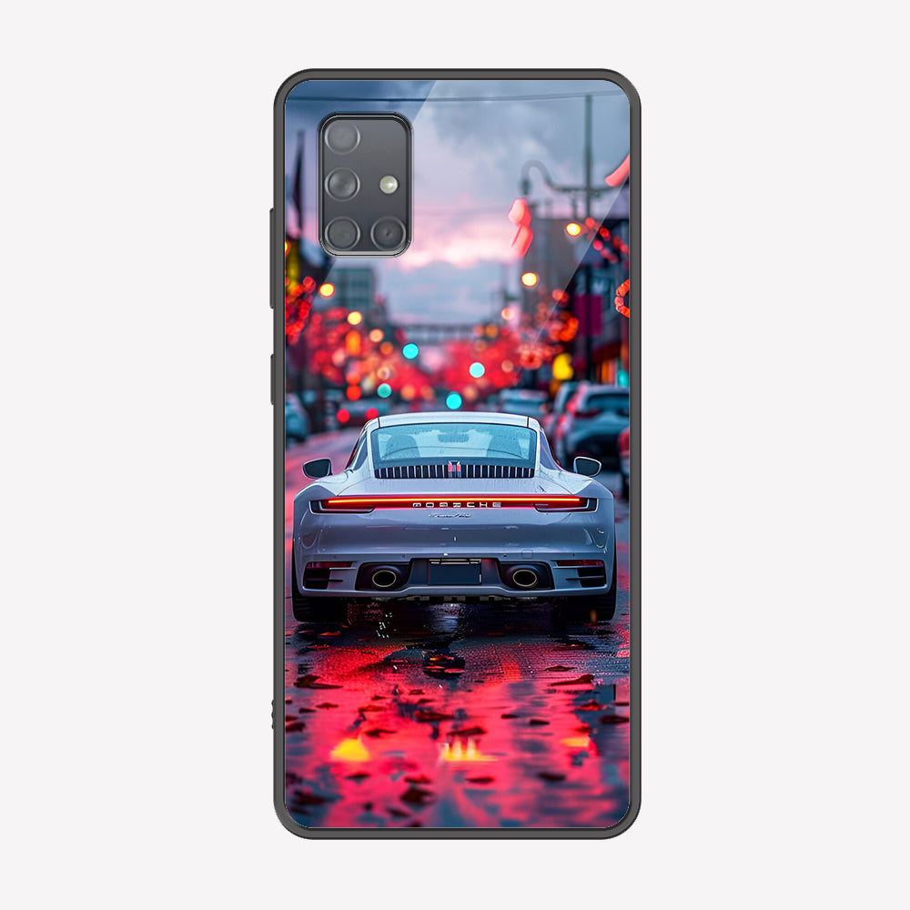 Samsung Galaxy A71 Cover - Car Series - Premium Printed Metal soft Bumper shock Proof Case