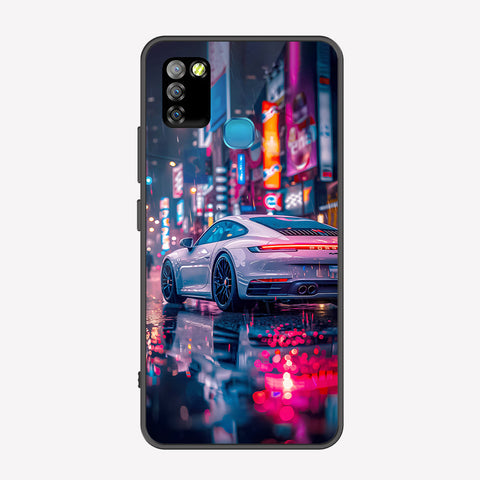 Infinix Smart 5 Cover - Car Series - Premium Printed Metal soft Bumper shock Proof Case