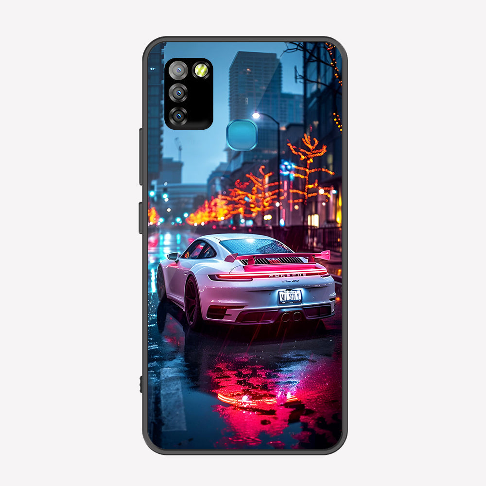 Infinix Smart 5 Cover - Car Series - Premium Printed Metal soft Bumper shock Proof Case