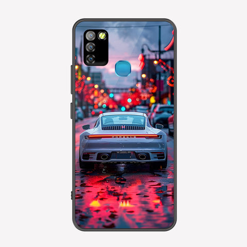 Infinix Smart 5 Cover - Car Series - Premium Printed Metal soft Bumper shock Proof Case