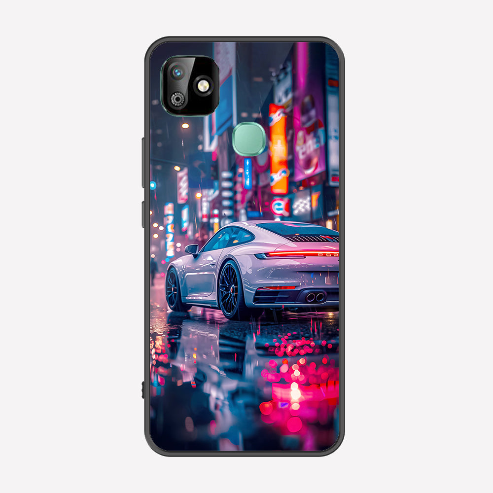 Infinix Smart 6 HD Cover - Car Series - Premium Printed Metal soft Bumper shock Proof Case