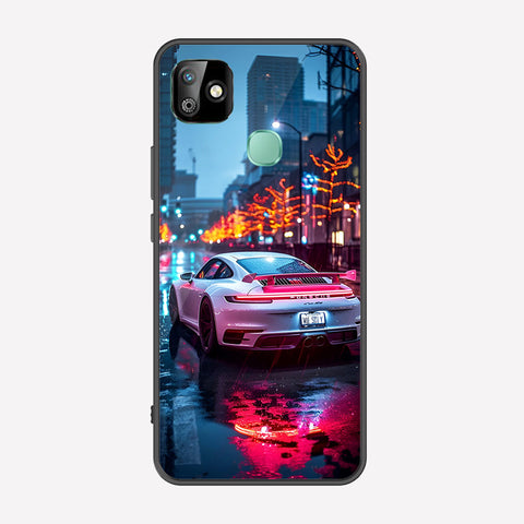 Infinix Smart 6 HD Cover - Car Series - Premium Printed Metal soft Bumper shock Proof Case