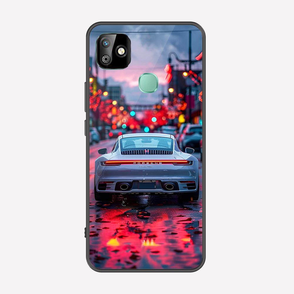 Infinix Smart 6 HD Cover - Car Series - Premium Printed Metal soft Bumper shock Proof Case