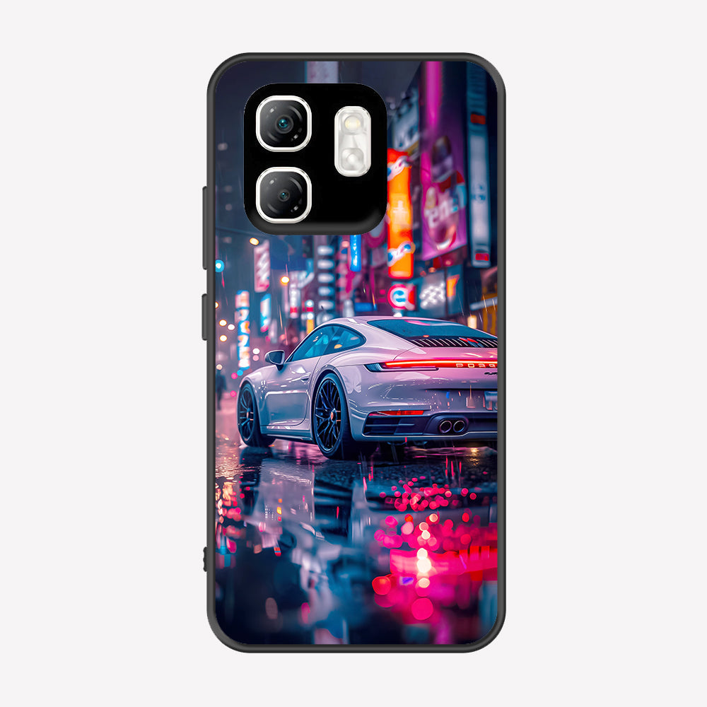 Infinix Smart 9 Cover - Car Series - Premium Printed Metal soft Bumper shock Proof Case