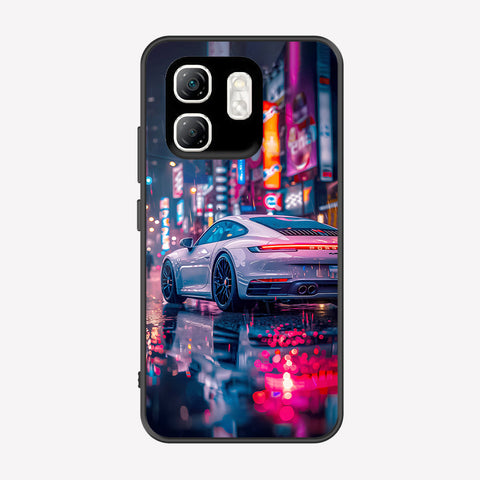 Infinix Smart 9 Cover - Car Series - Premium Printed Metal soft Bumper shock Proof Case