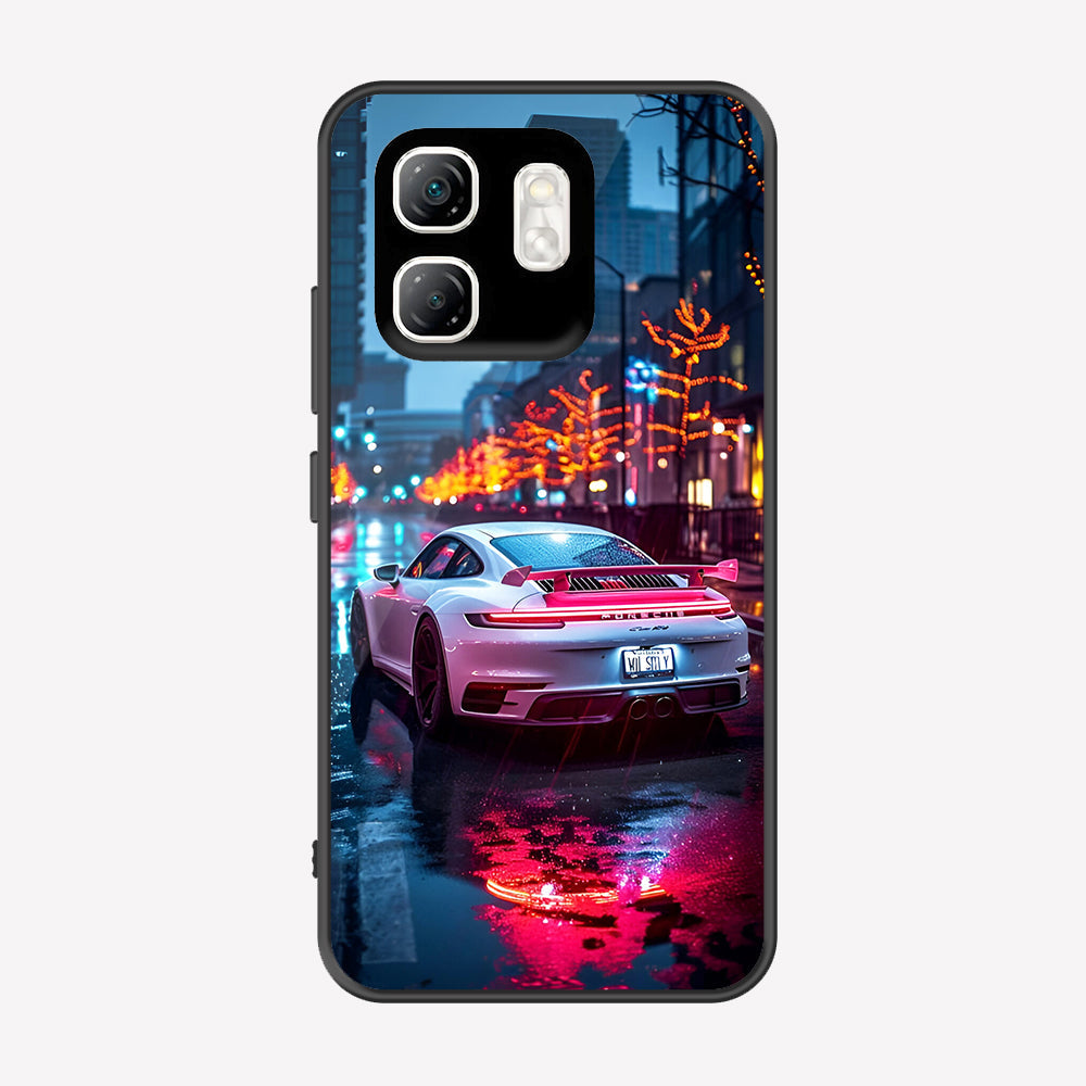 Infinix Smart 9 Cover - Car Series - Premium Printed Metal soft Bumper shock Proof Case