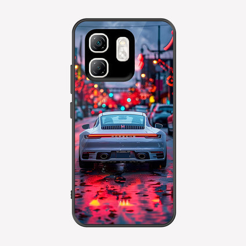 Infinix Smart 9 Cover - Car Series - Premium Printed Metal soft Bumper shock Proof Case