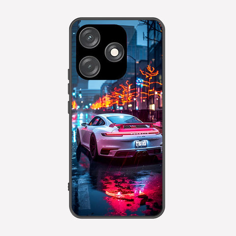 Tecno Spark 10C Cover - Car Series - Premium Printed Metal soft Bumper shock Proof Case