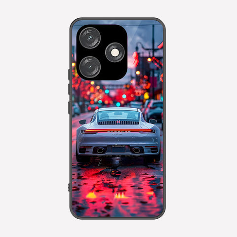 Tecno Spark 10C Cover - Car Series - Premium Printed Metal soft Bumper shock Proof Case