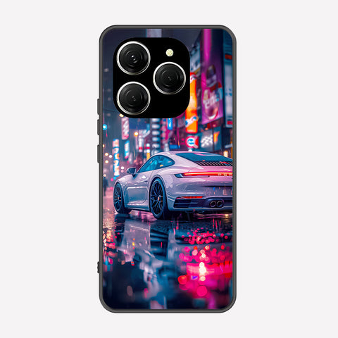 Tecno Spark 20 Pro Cover - Car Series - Premium Printed Metal soft Bumper shock Proof Case