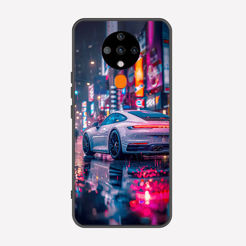 Tecno Spark 6 Cover - Car Series - Premium Printed Metal soft Bumper shock Proof Case