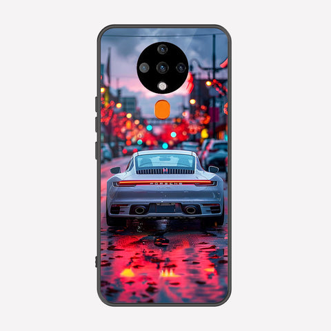 Tecno Spark 6 Cover - Car Series - Premium Printed Metal soft Bumper shock Proof Case