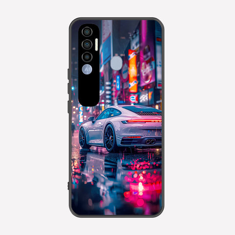 Tecno Spark 7 Pro Cover - Car Series - Premium Printed Metal soft Bumper shock Proof Case